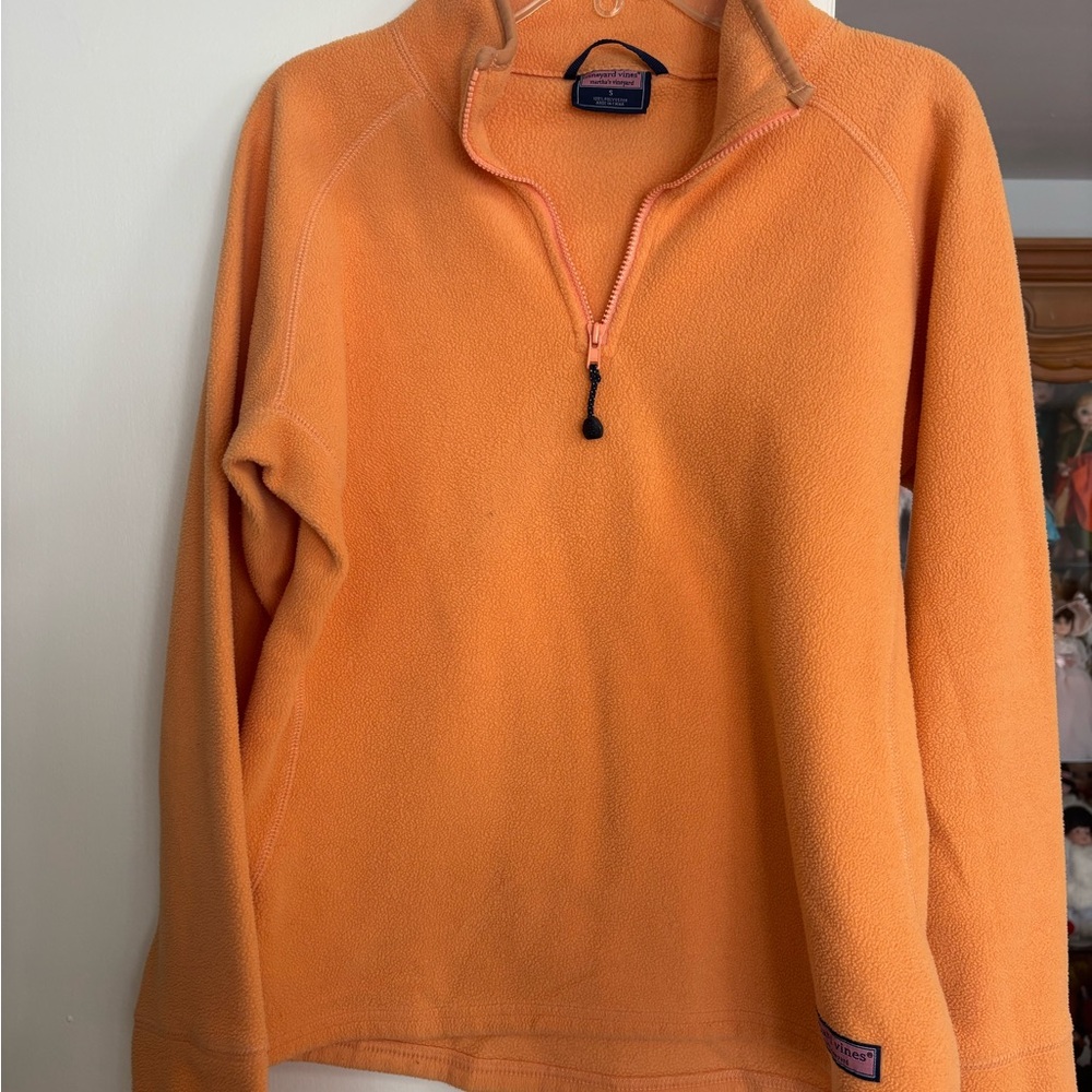 Vineyard Vines melon colored Fleece Pullover